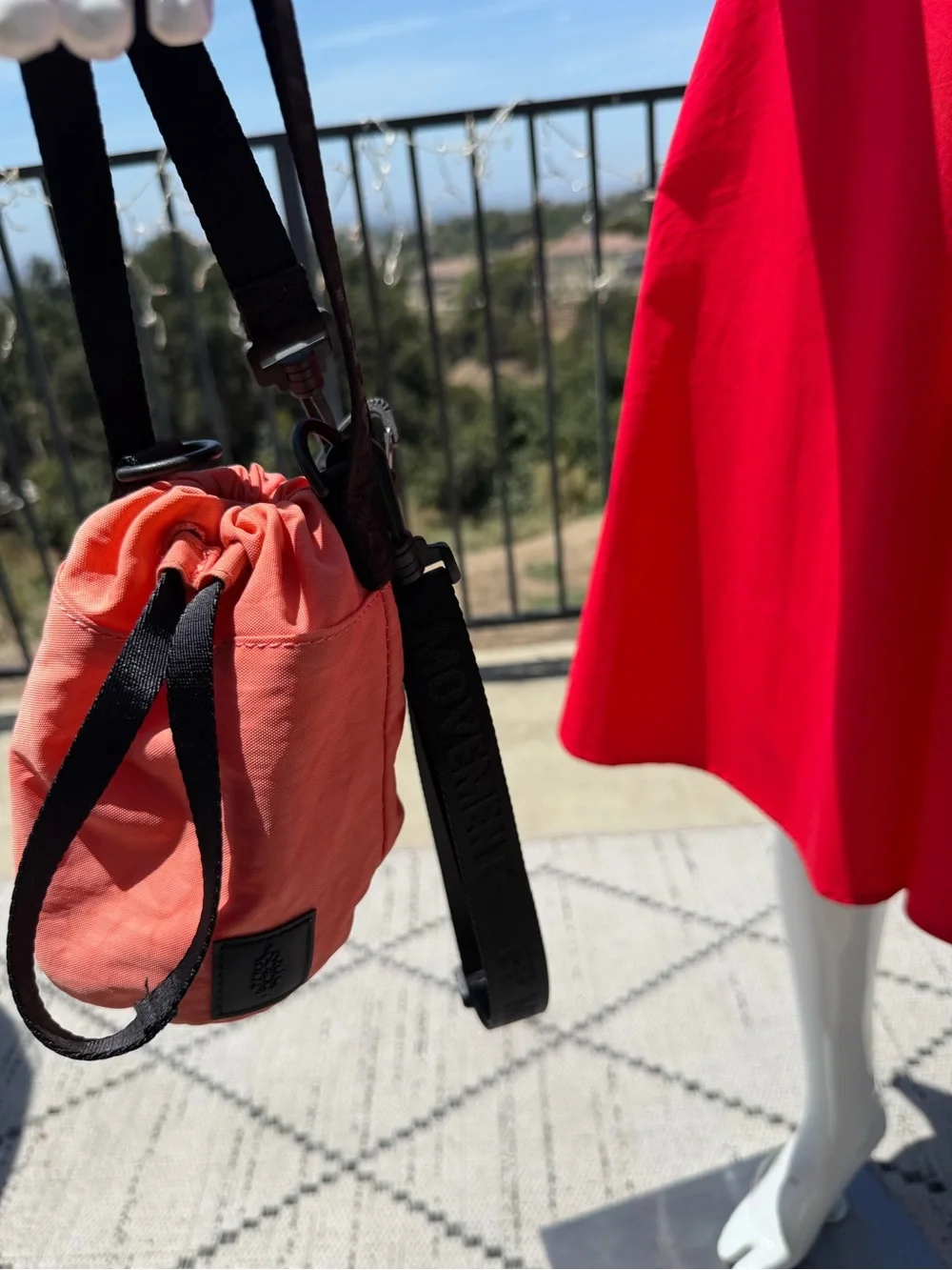 FP Movement by Free People Coral Drawstring Crossbody with Black Strap